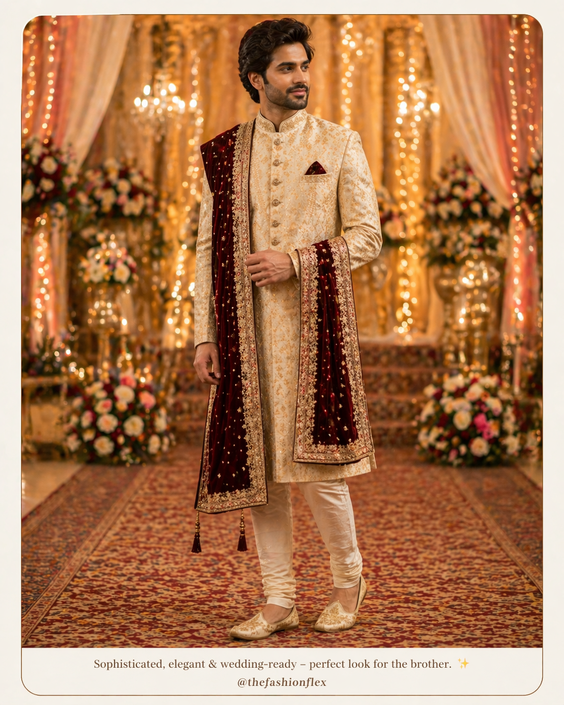 man wearing sherwani for royal wedding look
